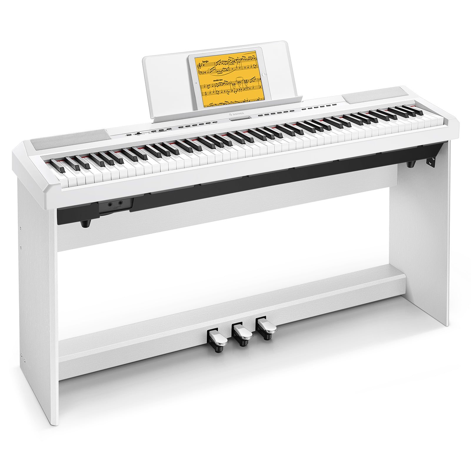 Donner DEP-20S E-Piano 88 Epiano Keyboard Hammermechanik Gewichteten Anfänger Digital Piano, Weiß / E-Piano von Donner