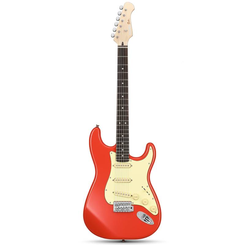 Donner DST-600 E-Gitarre, Rot von Donner