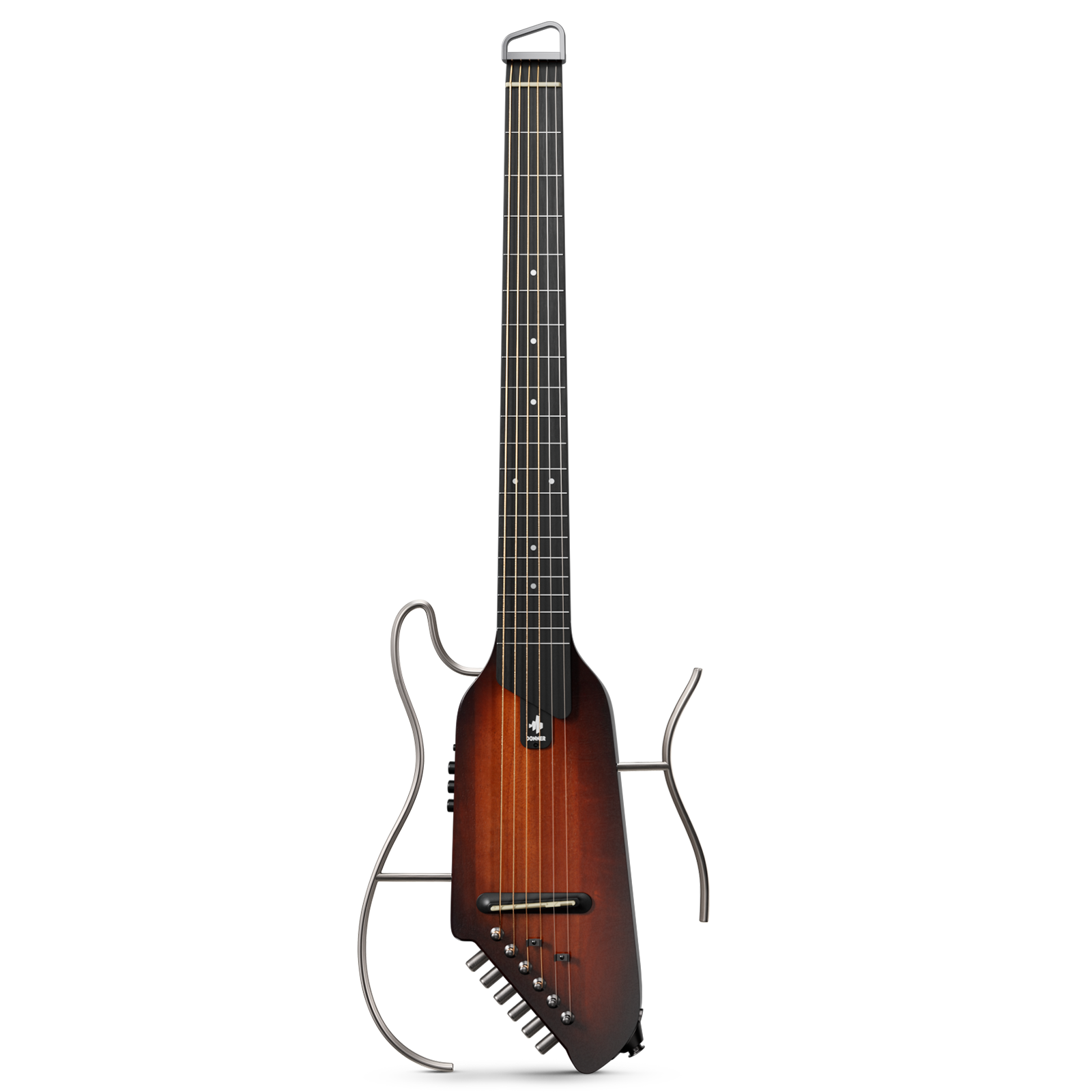 Donner HUSH-I Tragbare Reisegitarre Leise Leichtgewicht, Sunburst / Gitarre von Donner