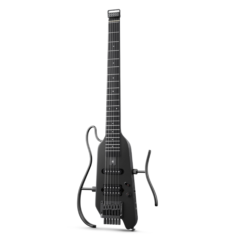 Donner HUSH-X E-Gitarre Traveler Gitarre Ultra-Light für Unterwegs, Schwarz / Gitarre von Donner