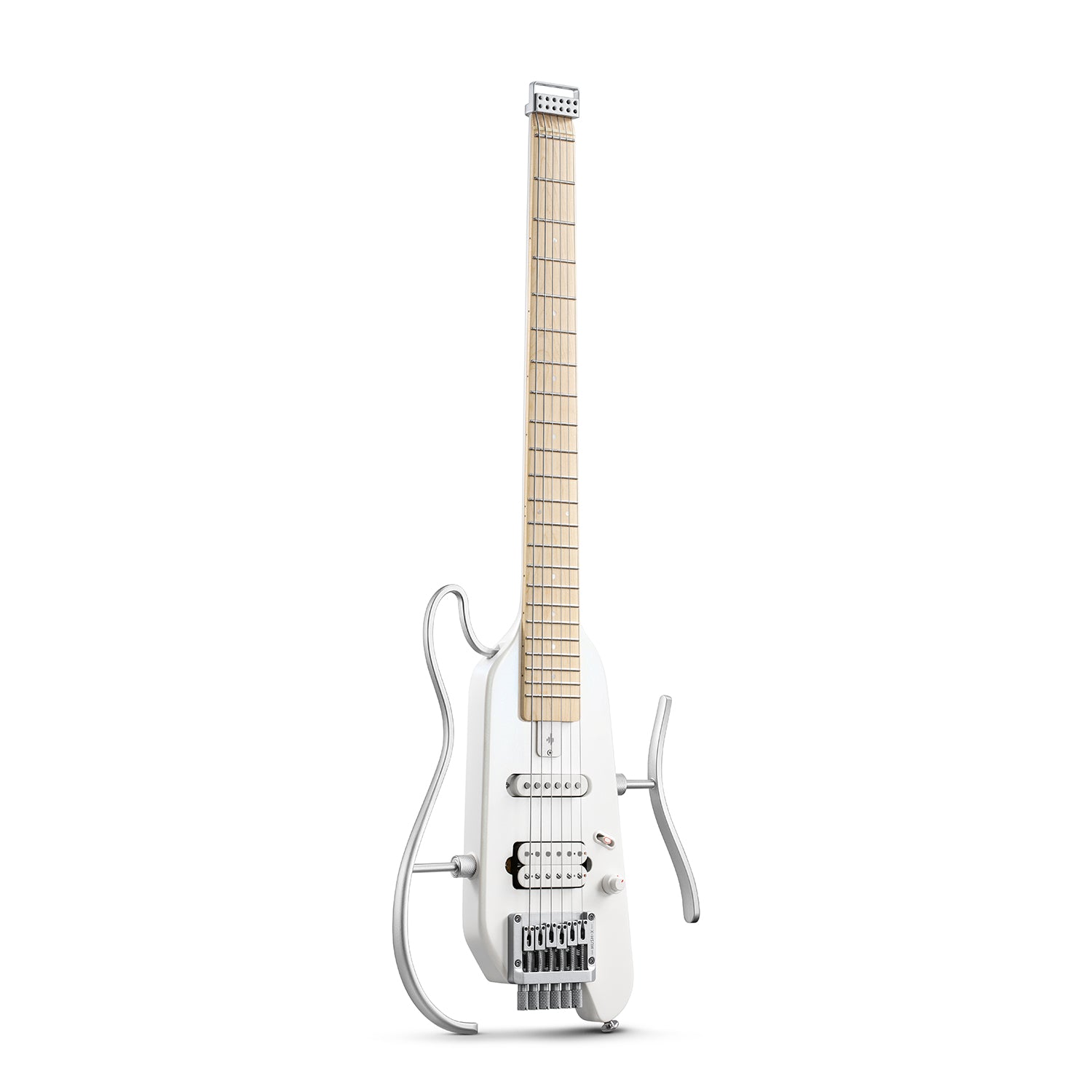 Donner HUSH-X E-Gitarre Traveler Gitarre Ultra-Light für Unterwegs, Weiß / Gitarre von Donner