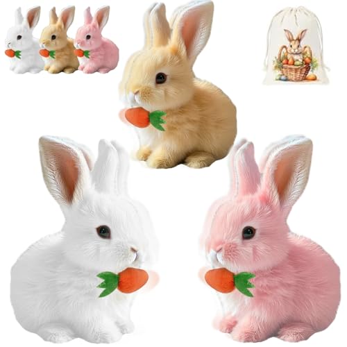 Donubiiu Bouncing Rabbit-Ostern Geschenke Kinder,Fanyil Bunnypal,Bunny Mein Realistisches Kaninchen,Interaktives Kaninchen- with Sound Movements, Wiggling, Rabbit, Cuddly Toy (All) von Donubiiu