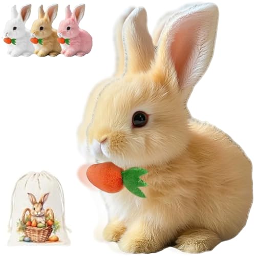 Donubiiu Bouncing Rabbit-Ostern Geschenke Kinder,Fanyil Bunnypal,Bunny Mein Realistisches Kaninchen,Interaktives Kaninchen- with Sound Movements, Wiggling, Rabbit, Cuddly Toy (Brown) von Donubiiu