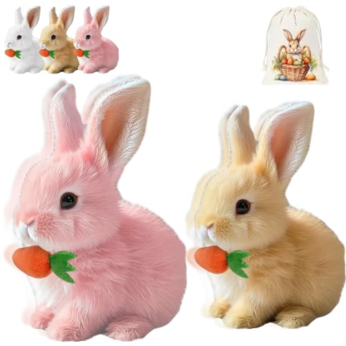 Donubiiu Bouncing Rabbit-Ostern Geschenke Kinder,Fanyil Bunnypal,Bunny Mein Realistisches Kaninchen,Interaktives Kaninchen- with Sound Movements, Wiggling, Rabbit, Cuddly Toy (Mixb*2) von Donubiiu