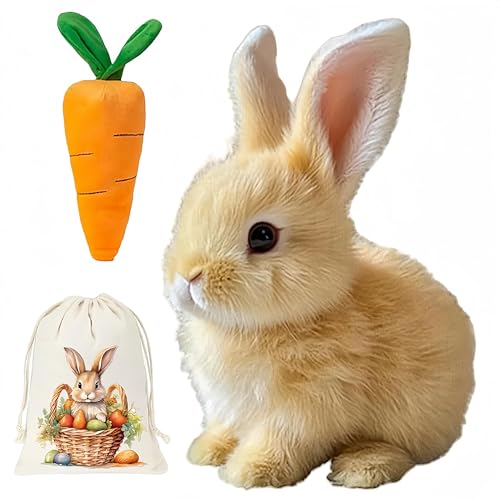 Donubiiu Bunny - Mein Realistisches Kaninchenspielzeug - Kleine Ostergeschenke FüR Kinder,Bunny Realistisches Kaninchen,Bunny Kaninchen,Small, Can Walk and Talk, Easter Birthday Gift (B) von Donubiiu