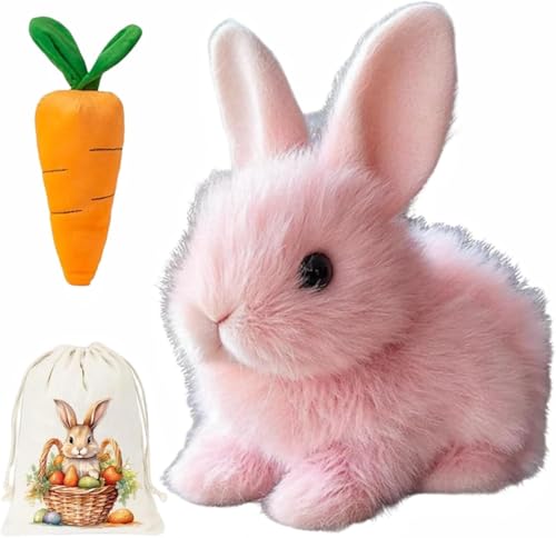 Donubiiu Bunny - Mein Realistisches Kaninchenspielzeug - Kleine Ostergeschenke FüR Kinder,Bunny Realistisches Kaninchen,Bunny Kaninchen,Small, Can Walk and Talk, Easter Birthday Gift (C) von Donubiiu