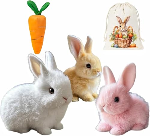 Donubiiu Colreet Bunny - Mein Realistisches Kaninchenspielzeug,Colreet Hase, Bunny Realistisches Kaninchen,Lebensechte Kaninchen,Kleine Ostergeschenke FüR Kinder (All) von Donubiiu