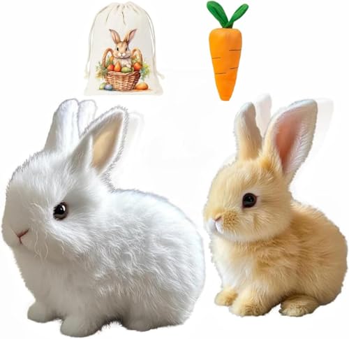 Donubiiu Colreet Bunny - Mein Realistisches Kaninchenspielzeug,Colreet Hase, Bunny Realistisches Kaninchen,Lebensechte Kaninchen,Kleine Ostergeschenke FüR Kinder (Mixa*2) von Donubiiu