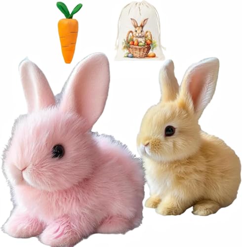 Donubiiu Colreet Bunny - Mein Realistisches Kaninchenspielzeug,Colreet Hase, Bunny Realistisches Kaninchen,Lebensechte Kaninchen,Kleine Ostergeschenke FüR Kinder (Mixc*2) von Donubiiu