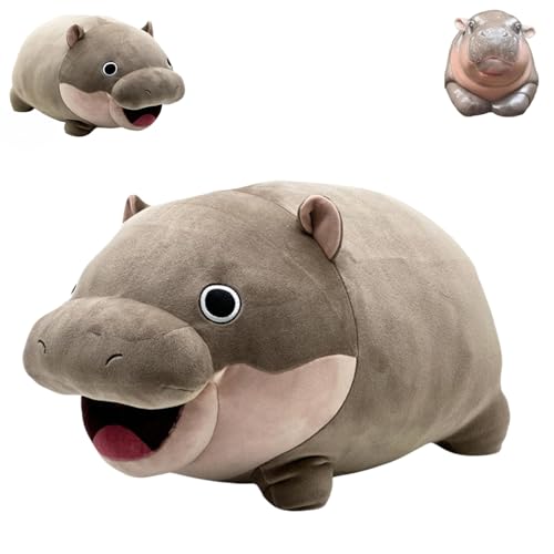 Donubiiu Moo Deng Hippo Plush, Moo Deng Plush Toys, Moo Deng Toy, Cute Pygmy Hippo Plushie Toy for Fans, 2024 Moo Deng Hippo Plushies Soft Plush Toy for Kids Fans (1PCS) von Donubiiu