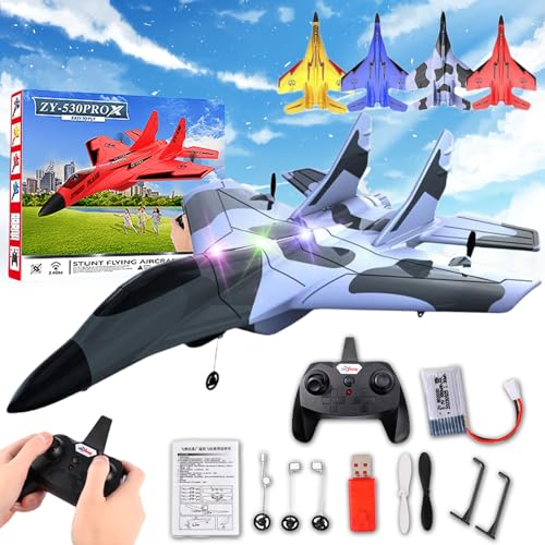 Donubiiu Wonstorex Rc Plane, Wonstorex Remote Control Fighter Jet, 2.4gHZ Rc Remote Control Fighter Model Toy, 360° Remote Control Gliders Airplane with Lights, Easy to Fly RC Fighter (Camouflage) von Donubiiu