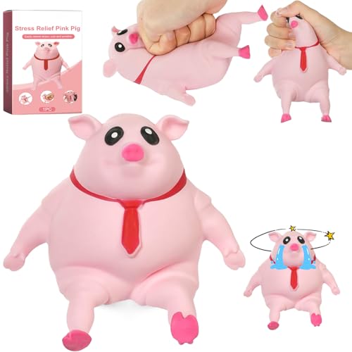 Schwein Quetsch Spielzeug - Anti Stress Schwein - Anti Stress Schwein Original - UnzerstöRbares Schwein - Schwein Quetschspielzeug - Anti Stress Toy for Adults and Children (1600g 25*22) von Donubiiu