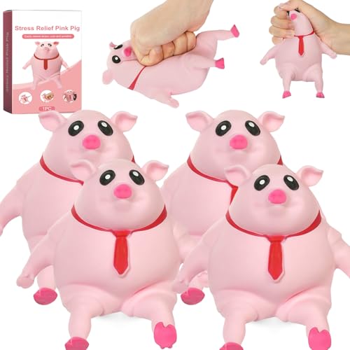 Schwein Quetsch Spielzeug - Anti Stress Schwein - Anti Stress Schwein Original - UnzerstöRbares Schwein - Schwein Quetschspielzeug - Anti Stress Toy for Adults and Children (200g 9*9 x 4) von Donubiiu