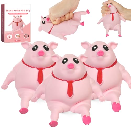 Schwein Quetsch Spielzeug - Anti Stress Schwein - Anti Stress Schwein Original - UnzerstöRbares Schwein - Schwein Quetschspielzeug - Anti Stress Toy for Adults and Children (200g 9*9 x3) von Donubiiu