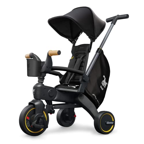 DOONA Liki Trike S5 - das weltweit kompakteste Faltbare Dreirad - Hochwertig, multifunktional, Cooles Design - für Kinder von 10-36 Monate - Nitro Black / schwarz von Doona