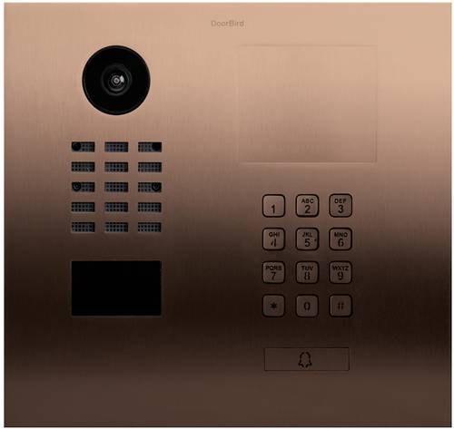 DoorBird D2101KH IP-Video-Türsprechanlage LAN Außeneinheit Edelstahl V2A (gebürstet), Bronze-Optik von DoorBird