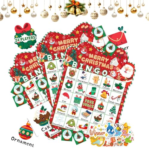 Dopsyesn Weihnachts Bingo Spiele Set | Kinder Weihnachtsbingo Partyspiel Brettspiel,Tragbarer Kartensatz Partyspiel Für Kinder Jugendliche Anfänger Reisen Karneval Schule Klassenraum Indoor Dopsyesn Weihnachts Bingo Spiele Set | Kinder Weihnachtsbingo Partyspiel Brettspiel,Tragbarer Kartensatz Partyspiel Für Kinder Jugendliche Anfänger Reisen Karneval Schule Klassenraum Indoor von Dopsyesn
