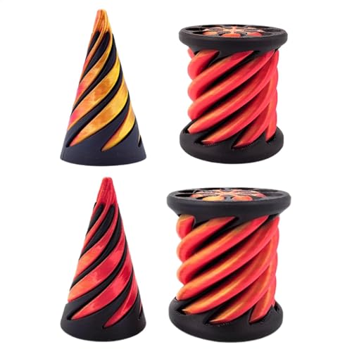 Impossible Cone Spielzeug, Faden-Illusion Pyramid Display Statue, Wirbelfaden-Illusion Zappelspielzeug, Stressabbau Cooler Geräte Desktop-Dekorationen Spielzeug (2/4pack) von Dopsyesn