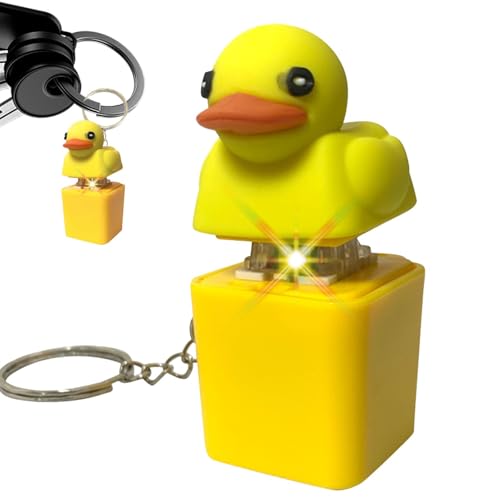 Schlüsselanhänger Ente,Quackende Ente Als Schlüsselanhänger, Quackende Ente Als Zappelspielzeug Zum Stressabbau Mit Quietschgeräuschen, Quackende Ente Als Tastatur-- von Dopsyesn