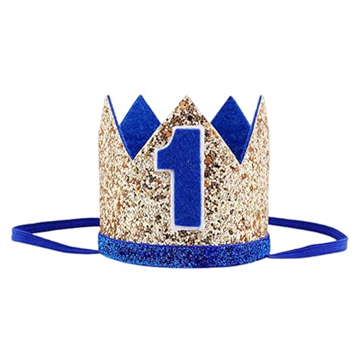 Hut zum 1. Geburtstag mit glänzender Glitzerkrone für den ersten Geburtstag eine Geburtstagskrone 7,1x8,1 cm Geburtstagskrone Foto-Requisiten Hut zum ersten Geburtstag Filzkrone zum 1. Geburtstag für von Dorccsi