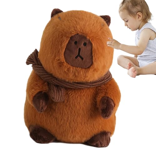 Capybara-Plüschtiere, süßes Capybara-Plüschtier | Weiches Cartoon-Spielzeug | Capybara Plushies Puppenkissen Kuscheltiere Spielzeug mit Schal für Mädchen Kinder Erwachsene Geburtstage Valentinstag von Dottduya