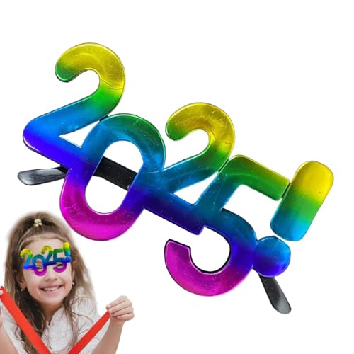 Dottduya 2025 Neujahrsgläser,Neujahrsgläser, Zahlenbrillen Neujahrsfotografie-Requisiten, Kreative lustige Brille, Weihnachtsdekoration, 2025, Silvester, Fotografie-Requisiten und Zubehör von Dottduya