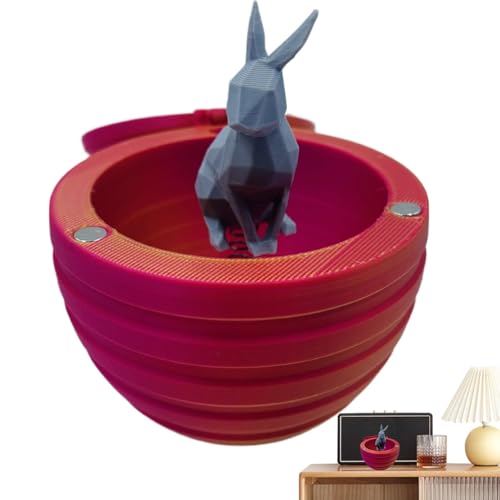 Dottduya 3D-Druck-Ei,3D-Druck-Ei, Kaninchen-Executive-Schreibtischspielzeug, 3D-gedruckte Tiere Spielzeug Hase Ei Figur Ornamente für Heimdekoration für Erwachsene Ostern von Dottduya