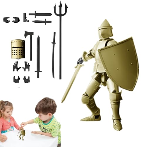 Dottduya 3D-gedruckte Spielzeugfigur,3D-gedruckte Actionfigur - Dekorative Schreibtisch-Bastelarbeiten - Sammelbare, mehrgelenkige Actionfigur für Sammler, Desktop-Dekorationsfigur, Spielzeug von Dottduya