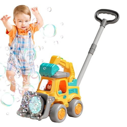 Dottduya Bubble Blower Machine, automatische Bubble Machine,Automatische Bulldozer -Bubble Blower - Bildungsspielzeugschaumhersteller mit LED -Leuchten, Vorschullern Push Walker Indoor Outdoor -Spiele von Dottduya