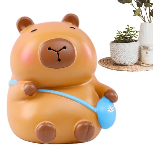 Dottduya Capybara Miniaturfiguren, Miniatur-Capybara aus Kunstharz, Winzige Capybara-Figuren Miniatur, Capybara-Gartenzubehör, Harz-Capybara-Tiere, Ornamente für den Regaltisch zu Hause von Dottduya