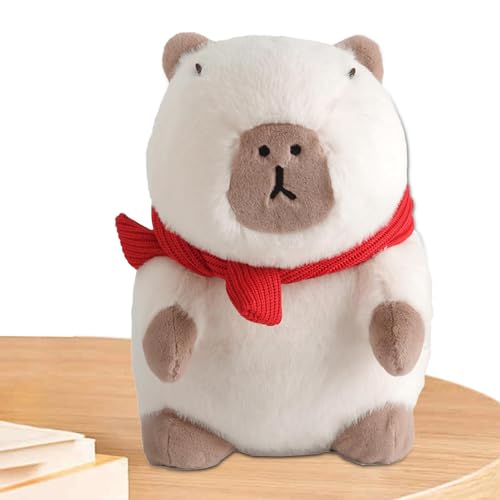 Dottduya Capybara Stofftier, Capybara Plüschtiere | Weiches Cartoon-Spielzeug - Capybara Plushies Puppenkissen Kuscheltiere Spielzeug mit Schal für Mädchen Kinder Erwachsene Geburtstage Valentinstag von Dottduya