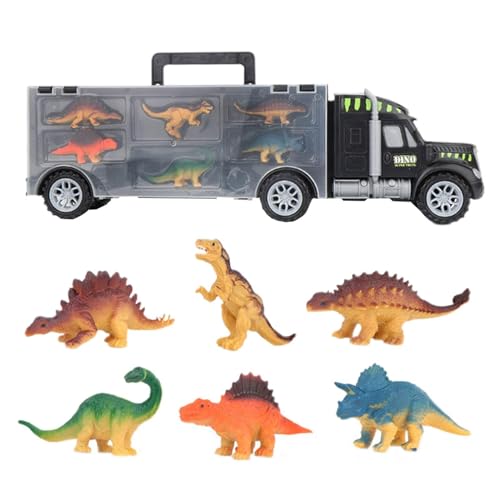 Dottduya Dinosaurier-Transport-LKW,Dinosaurier-Transport-Träger-LKW - Fahrzeuge LKW Spielset Dinosaurier Figuren Spielzeug | Pädagogische Dino-Figuren, Träger-Aktivitätsspielset, Spaß für Geburtstag, von Dottduya