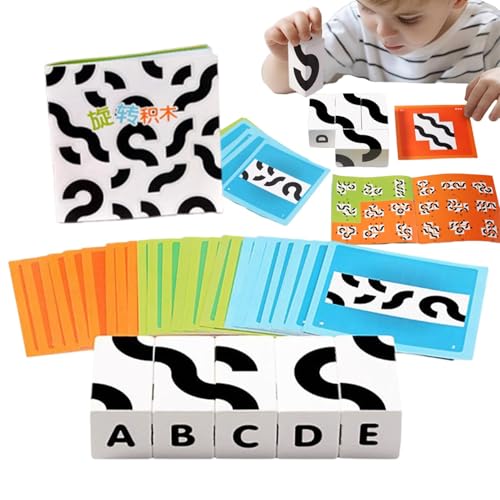 Dottduya Drehblock -Puzzle, Blockpuzzles, Interaktives pädagogisches lustiges Puzzle -Board, Sensorisches Bauspielzeug, Brain Teasers Spiel für Kinder, Junge zu Hause von Dottduya