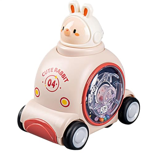 Dottduya Drücken und Go Car, Push Car Toy - Cartoon Space Animal Racing Truck Push,Reiseaktivitäten geschäftige Würfelspielzeug, Bildungslernaktivitäten für Weihnachtsgeburtstage Partys von Dottduya