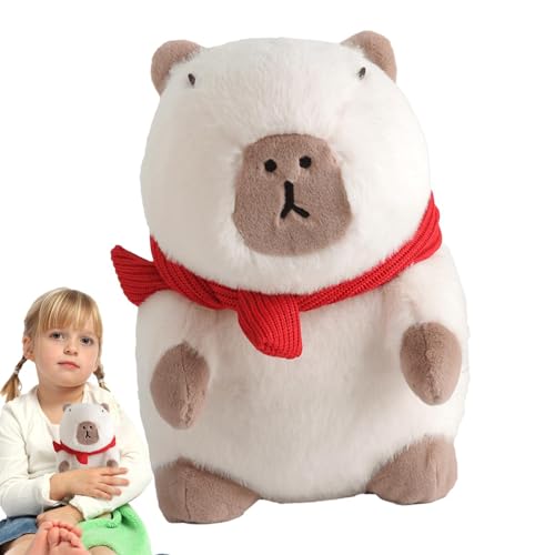 Dottduya Gefüllte Capybara, Capybara Plüsch - Capybara-Puppe,Capybara Plushies Puppenkissen Kuscheltiere Spielzeug mit Schal für Mädchen Kinder Erwachsene Geburtstage Valentinstag von Dottduya