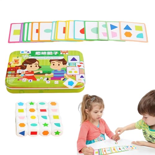 Dottduya Holzform-Sorter-Spielzeug, Formen für Kleinkind 1-3 | Cartoon Holzform Matching Game Klassenzimmer Würfel Box,Entwicklungsspielzeug für das Gefühl von Wettbewerb und Zusammenarbeit von von Dottduya