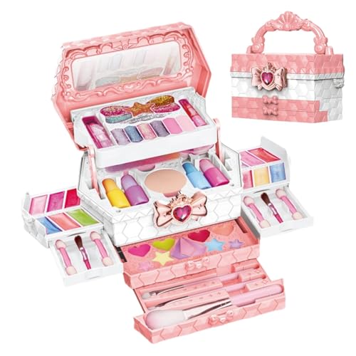 Dottduya Kinder-Make-up-Set, Kinder-Make-up-Set - Spielen Sie Real Makeup Girls Toys | Kosmetisches Beauty-Set, waschbares Make-up-Spielzeug für Mädchen, echtes Make-up-Spielzeug für Mädchen zum von Dottduya