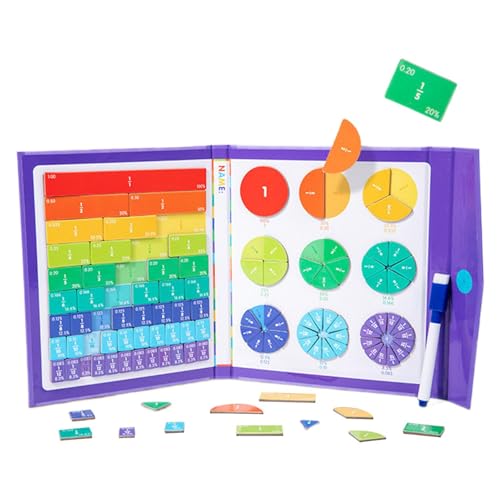 Dottduya Magnetische Bruchkacheln, pädagogische Bruchkacheln,Mathe Lernen Bruchlehre Kinderspielzeug - Mathematik-Spielzeug für Kinder, frühes Lernspielzeug, Grundschul-Lernwerkzeuge für und Mädchen von Dottduya