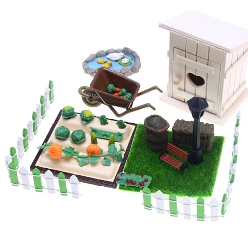 Dottduya Miniatur-Bauernhof-Set,Miniatur-Bauernhof-Feld | Gemüseszenenmodell - Miniaturszenen-Spielzeug, Puppenzubehör, realistisches Bauernhof-Spielset für Kinder, und Mädchen ab 3 Jahren von Dottduya