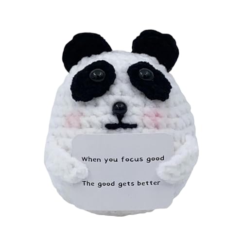 Dottduya Positives Häkeltier,Emotionale Unterstützung Panda häkeln | Niedliches inspirierendes Spielzeug gestricktes Tierornament für Lehrer | Wertschätzung Panda Häkelfigur für Zuhause, Schule, von Dottduya