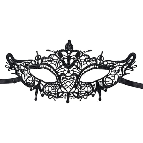 Dottduya Schwarzes Maskenkostüm, Karnevalsmaske | Elegante Spitzen-Maskerade-Maske-Augenbinde - Festivals Dekoration Zubehör Maskerade Augenmaske in Tierform für Halloween-Karnevalsparty von Dottduya