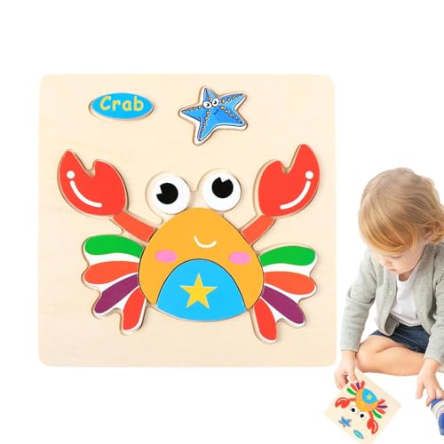 Dottduya Tierpuzzles für Kinder,Tierpuzzles - Blockpuzzle Schönes buntes Tierpuzzle - Unterhaltsame Puzzlespiele, Lernspielzeug für und Mädchen im Vorschulalter von Dottduya