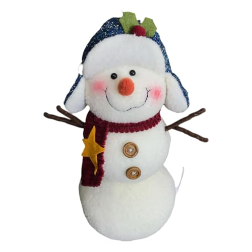 Dottduya Weiches Schneemann-Spielzeug, Schneemann-Plüschpuppe, Plüsch-Schneemann-Puppe, Weihnachtsfigur, Winterurlaub, Weihnachten, saisonale Dekoration, weiche Puppe, Requisiten für Esstisch, von Dottduya