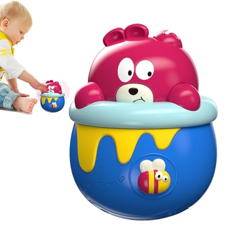 Dottduya Wobbler Babyspielzeug, Wackelspielzeug für Babys - Wackelnde sensorische Puppenwackerei mit Licht - Educational Games Roll-Up Learning Soothing Doll for Girls & Baby von Dottduya