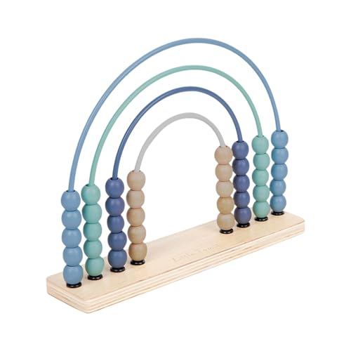 Dottduya Zählen von Perlen für Mathe, Perlenzählspielzeug, Miniatur-Zählrahmen, Hölzerner pädagogischer Mathe-Manipulations-Abakus, 4-reihiger Abakus für Kindermathematik von Dottduya