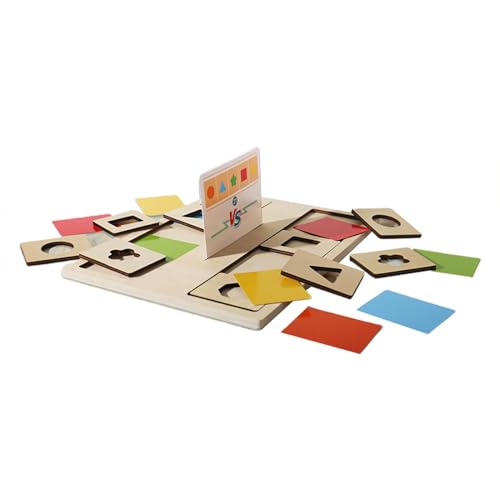 Form-Matching-Puzzle, Form-Matching-Spiel | Buntes Formpuzzle aus Holz | Geometrischer Formenkampf. Spielzeug zum Erkennen von Farben und Formen. Sortierspielzeug für Kinder ab 3 Jahren von Dottduya