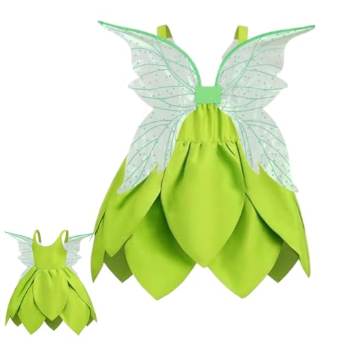 Halloween-Prinzessin-Kostüm-Set für Kinder, Feen-Prinzessin-Kostüm | Grünes Feenprinzessin-Anziehset | Kinder-Feenprinzessin-Halloween-Kostüm für Kostümpartys, Thementänze und Halloween-Partys von Dottduya