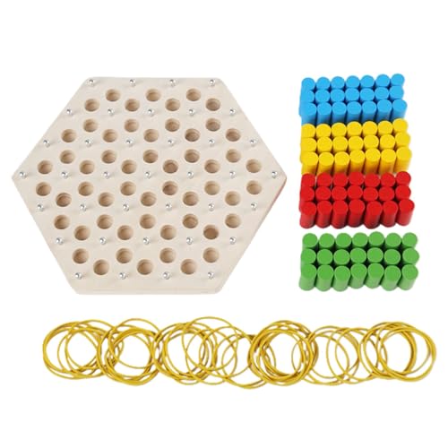 Triggle Spiel Gummibänder, Neueste Ketten Dreieck Schachspiel Dreieck Brettspiel, Triggle Game Interaktives Steckspiel Puzzlespielzeug für Erwachsener und Kinder von Dottduya