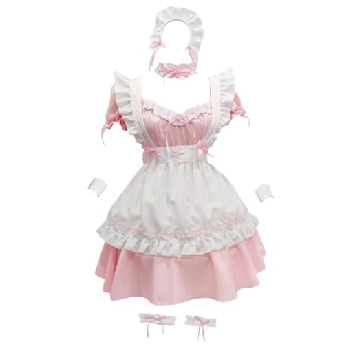 Double Villages Love Nikki Dress Up Queen Lolita Prinzessin Kleid Klassisches Lolita Dienstmädchen Outfit Weihnachten Halloween Cosplay Kostüm (Rosa, L) von Double Villages