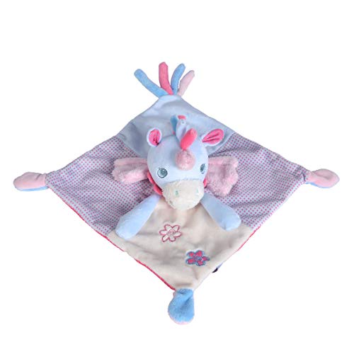 Nicotoy Schmusetuch Einhorn flach, 25 cm, Blau von Doudou Malin